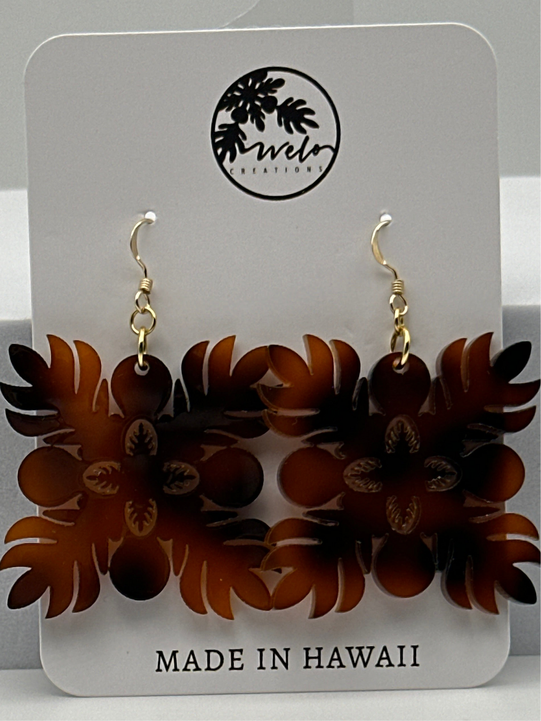 Turtle Shell Hawaiian Quilt Earrings